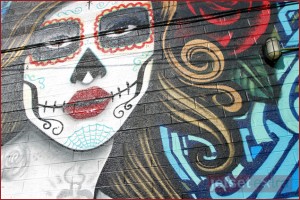 Mural outside at Barrio Cafe Mural outside at Barrio Cafe