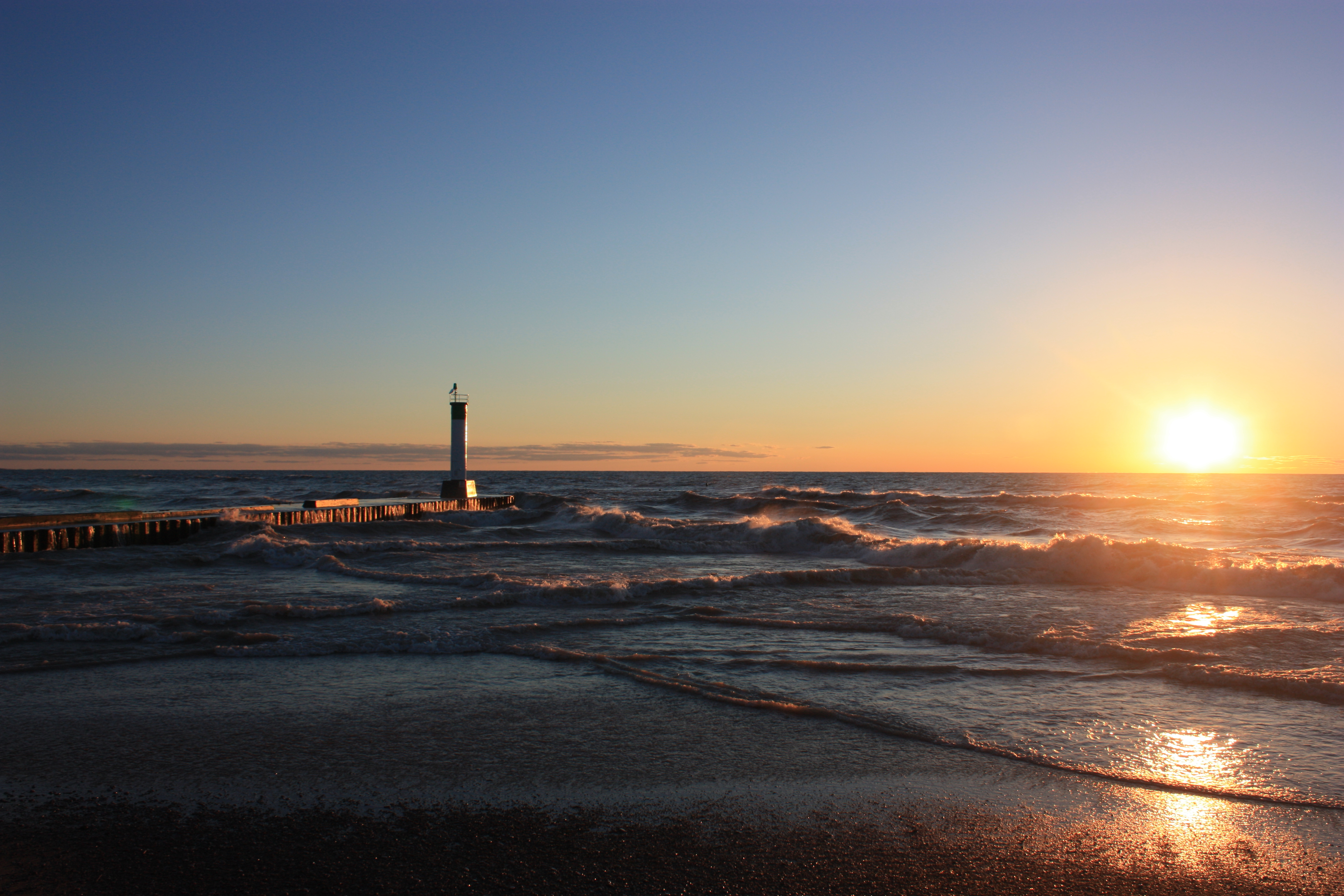 Lighthouse Sunset in Spring in Canada