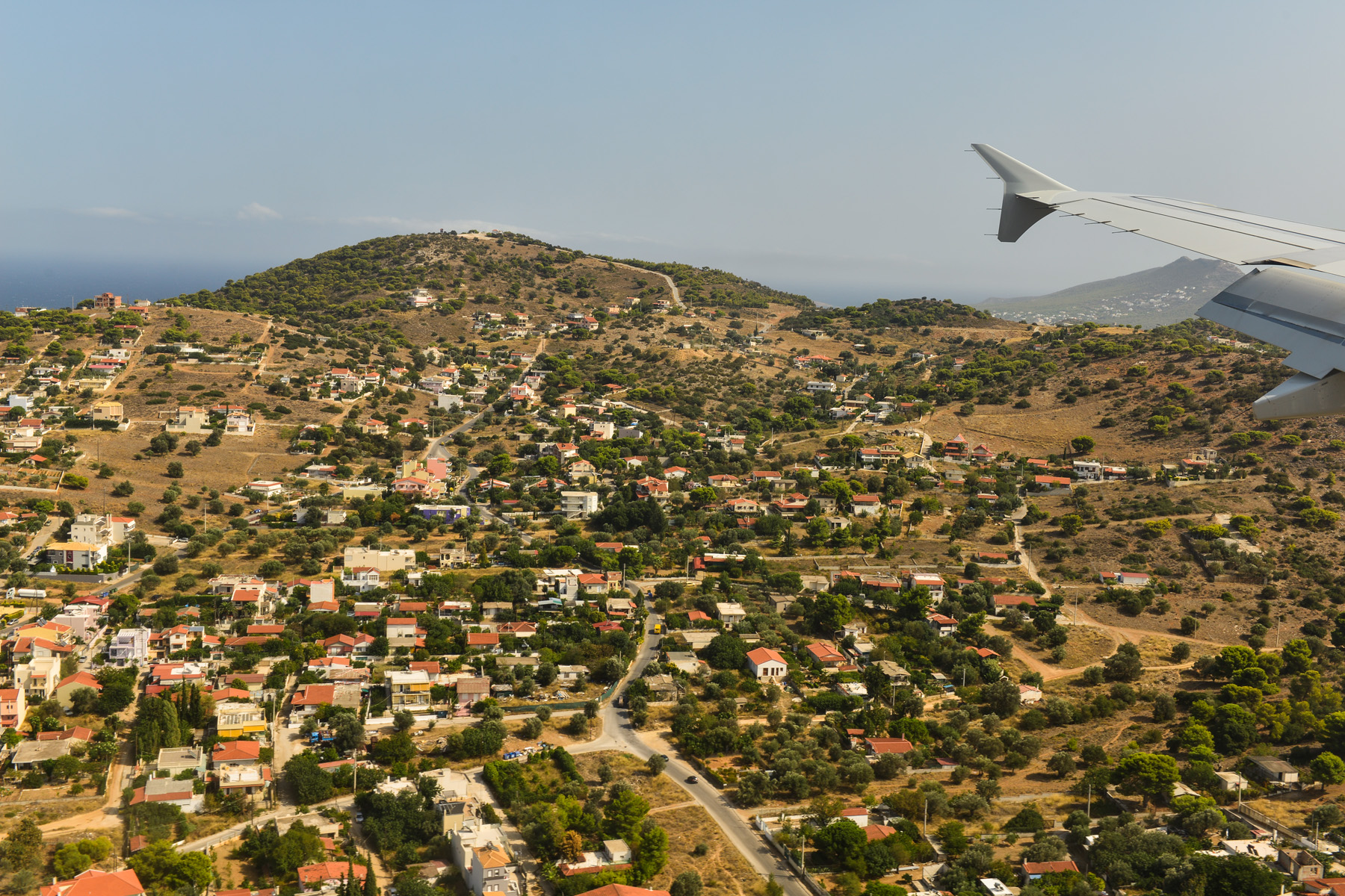 Greece landscape View of Airplane