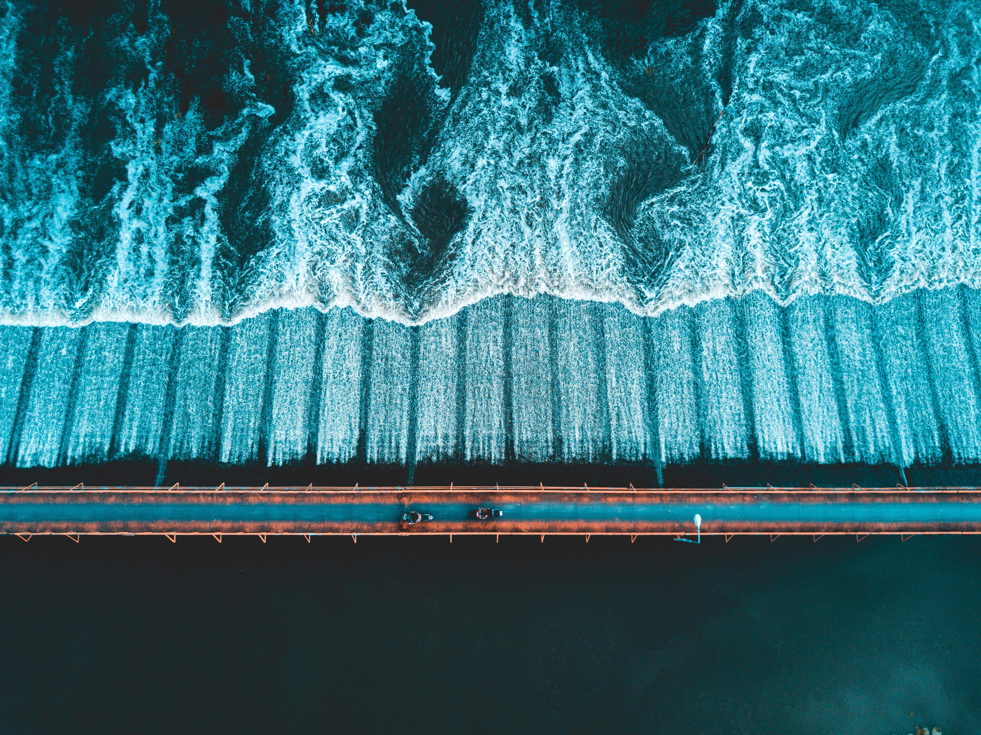 River Bridge Aerial in Thailand