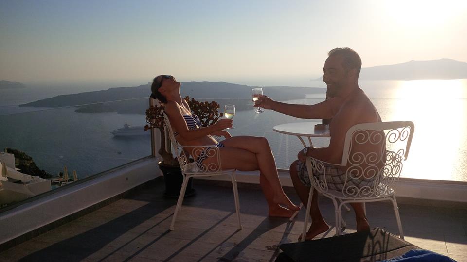 Happiness in Santorini
