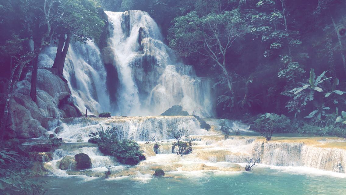 Paradise Falls in Laos