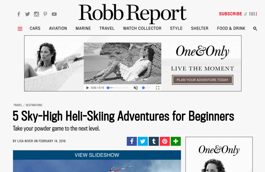 Robb Report: Are You Ready For Your First Heli-Ski Adventure?